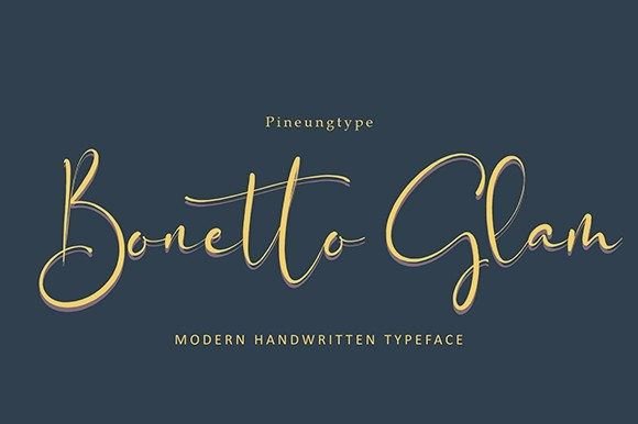 Bonetto Glam: A Stylish Script Handwritten Font for Makers