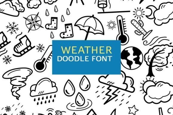 Weather Doodle Font for Handmade Product Design